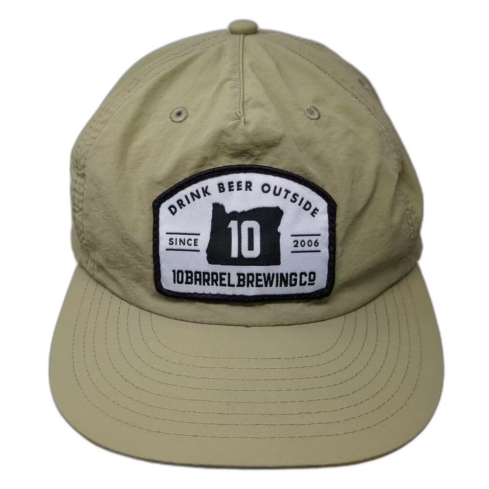 10 Barrel Brewing Co 5 Panel Cap Green White OS Snapback Nylon Oregon Beer Hat